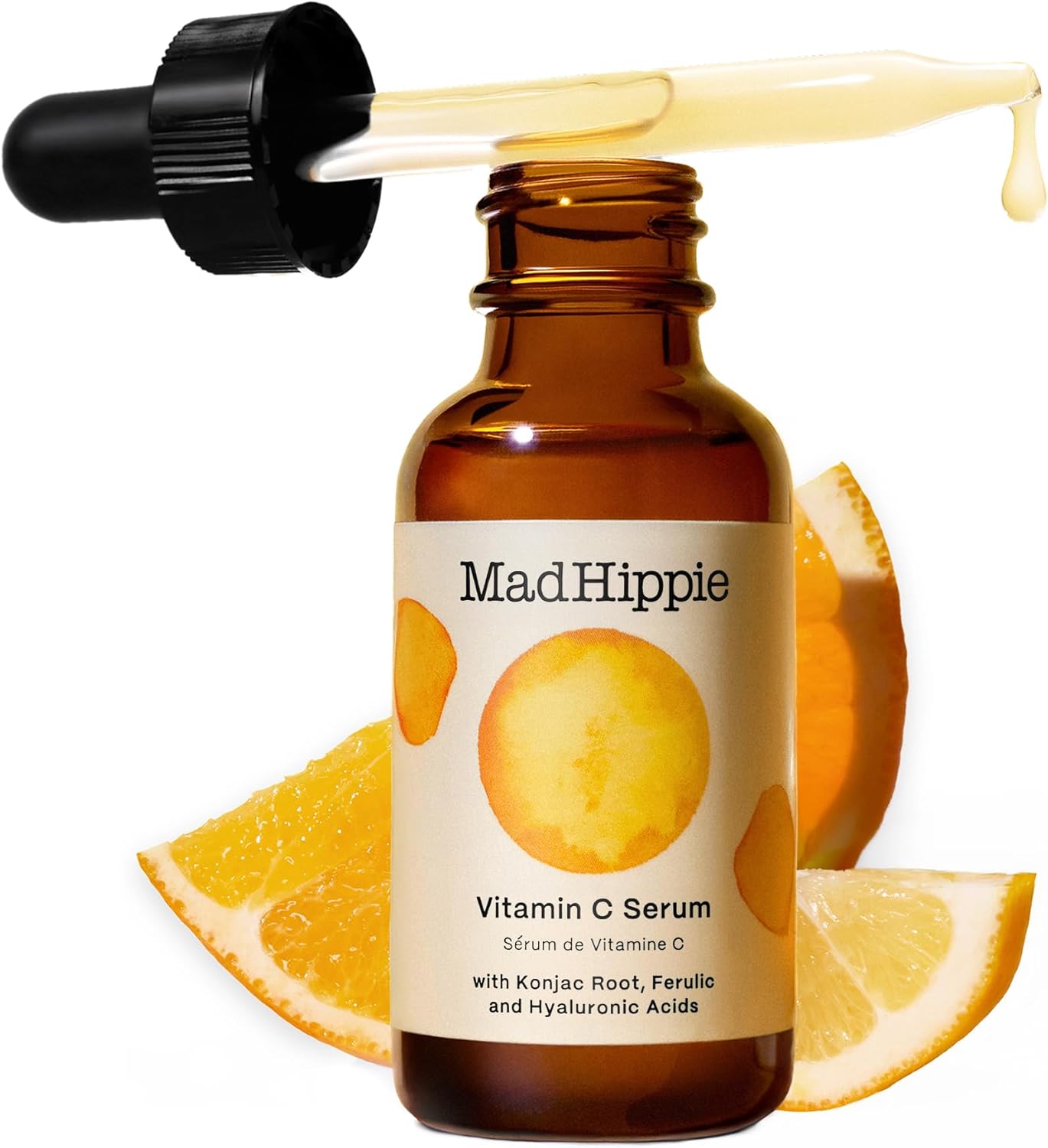 Mad Hippie Vitamin C Serum for Face – C + E + Ferulic Acid, Hyaluronic Acid, Stable Low-Irritation Formula, Brightening, 1.02 Fl Oz