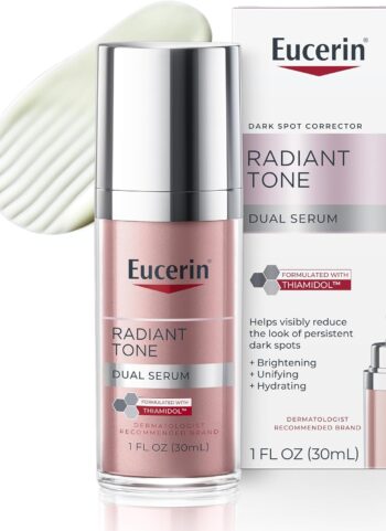 Eucerin Radiant Tone Dual Serum Dark Spot Corrector, Dark Spot Serum with Thiamidol and Hyaluronic Acid, 1 Fl Oz Bottle