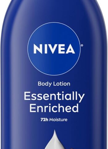 NIVEA Essentially Enriched Body Lotion for Very Dry Skin with Hyaluronic Acid, Almond Oil and Deep Nourishing Serum, 72-Hour Body Moisturizer, 16.9 Fl Oz Pump Bottle